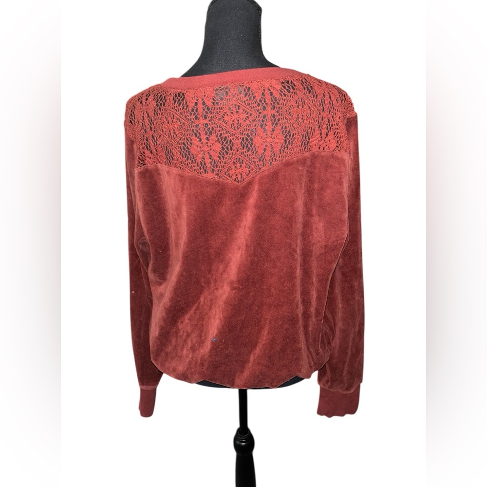 Shyanne velour top with lace detailing XL - Picture 5 of 7